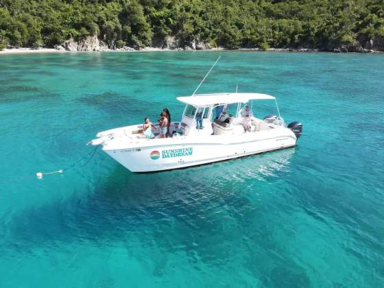 Full-Day Private USVI Powerboat Charter for 12 Guests - Private Charters charter departing from Cruz Bay, St. John (National Park Visitors Center Dock) · Westin Resort, St. John · Sapphire Beach Marina, St. Thomas (East End), US Virgin Islands | 6.5 Hours, up to 12 guests
